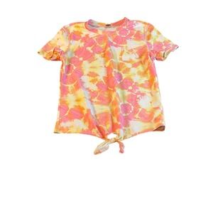 Old Navy Girls Tie Dye Rash Guard Size Large Tie Front Beach Pool Swim‎ Vacation